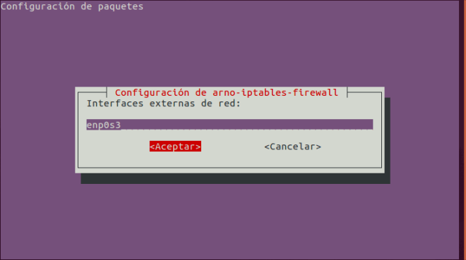 Arno Iptables Firewall: Configurar Interfaz de Red Externa