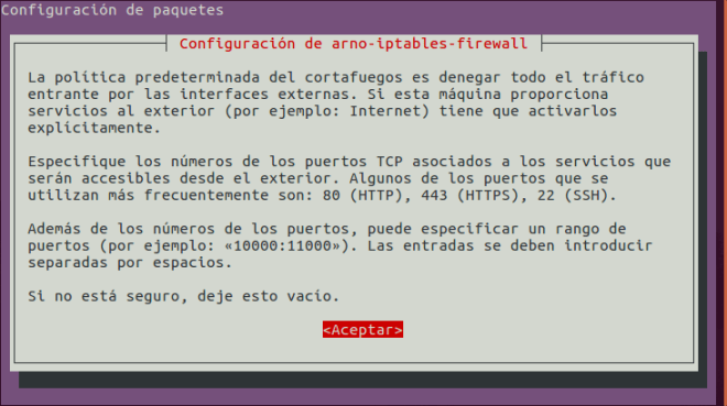 Arno Iptables Firewall: Configurar Puertos TCP a Abrir