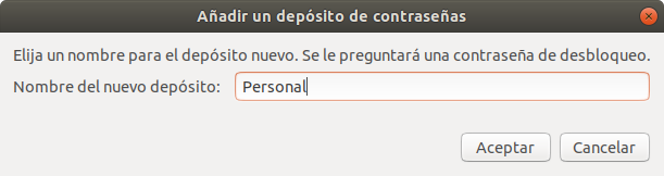 Seahorse. Crear Depósito de Contraseñas