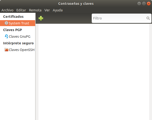 Seahorse. Interfaz Gráfica de Usuario