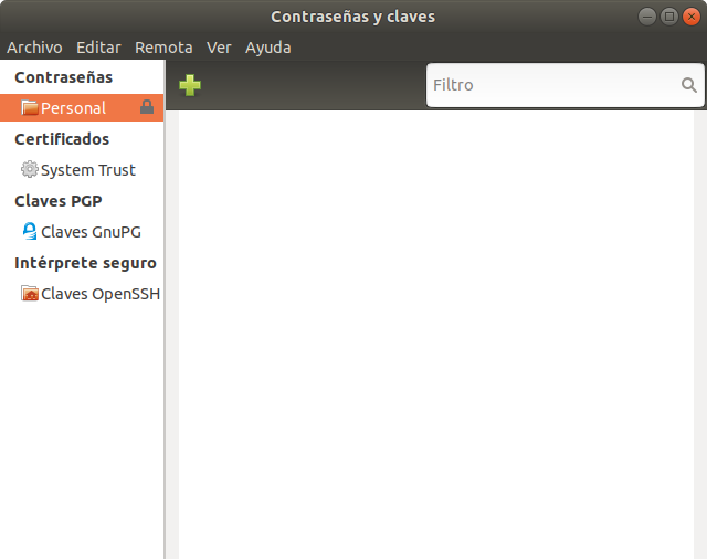 Seahorse. Ver Depósito de Contraseñas Bloqueado