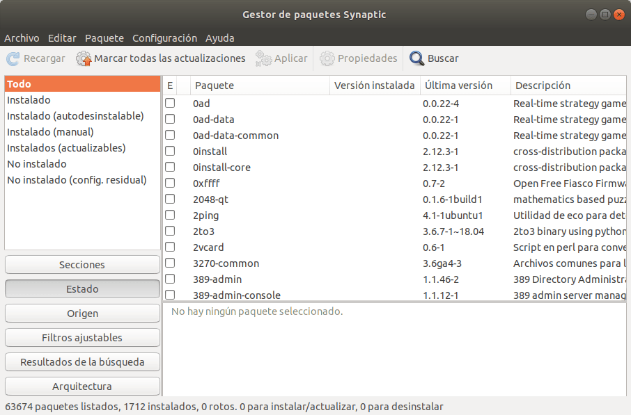 Gestor de Paquetes Synaptic