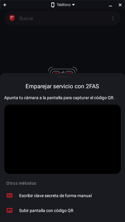 2FAS. Configuración Inicial. Añadir Cuentas Manualmente